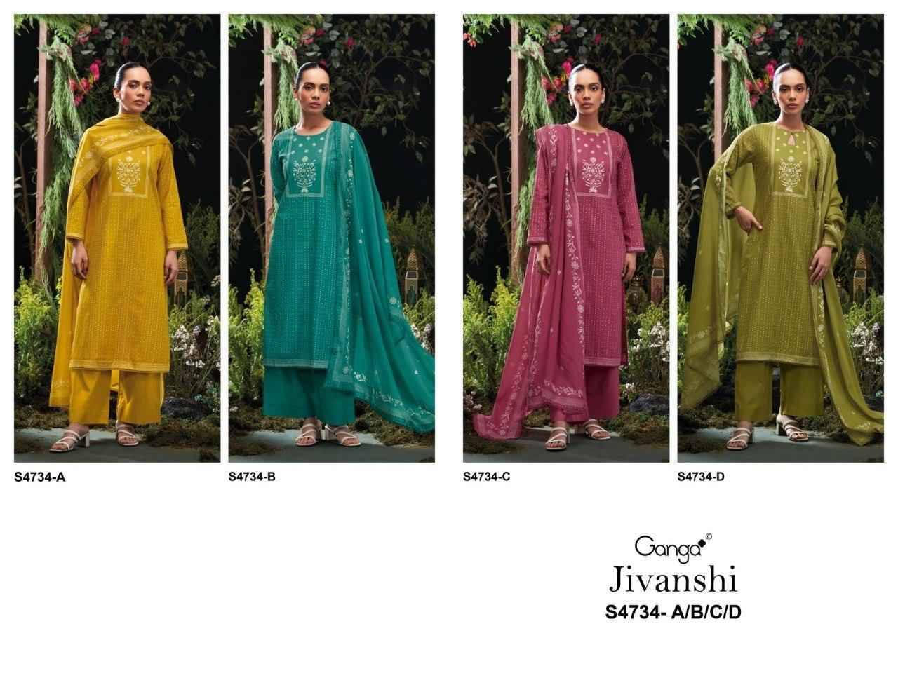 JIVANSHI 4734 Series By Ganga Fashion Beautiful Festive Suits Stylish Colorful Fancy Casual Wear & Ethnic Wear PREMIUM COTTON Dresses At Wholesale Price